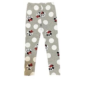 Disney Girls Minnie Mouse Polka Dot Leggings, Gray/White/Red, Size 6